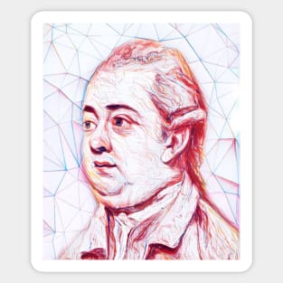 Edward Gibbon Portrait | Edward Gibbon Artwork | Line Art Sticker